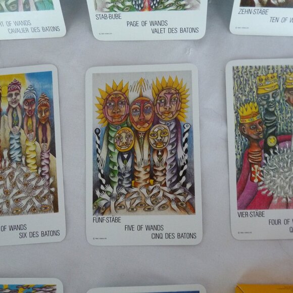 VINTAGE, 1982, Neuzeit-Tarot, New Age Tarot, Hippie, Psychedelic, Rare, New, SEA - Picture 8 of 9